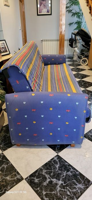 Sofá Cama Azul Multicolor