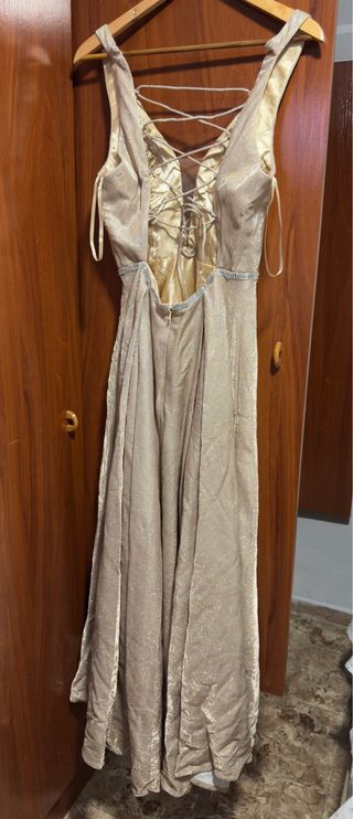 Vestido de fiesta albaricoque/dorado con cordones