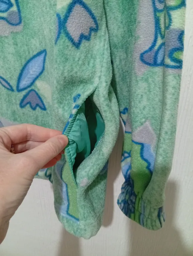 Felpa Fila Vintage in pile con stampa XL verde/blu 