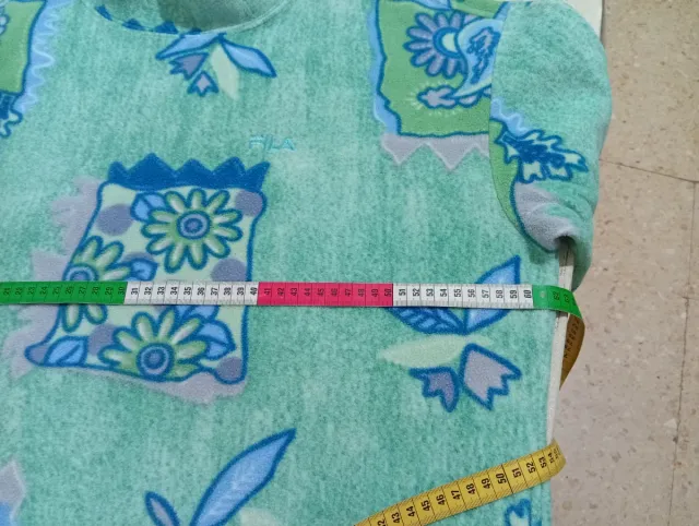 Felpa Fila Vintage in pile con stampa XL verde/blu 