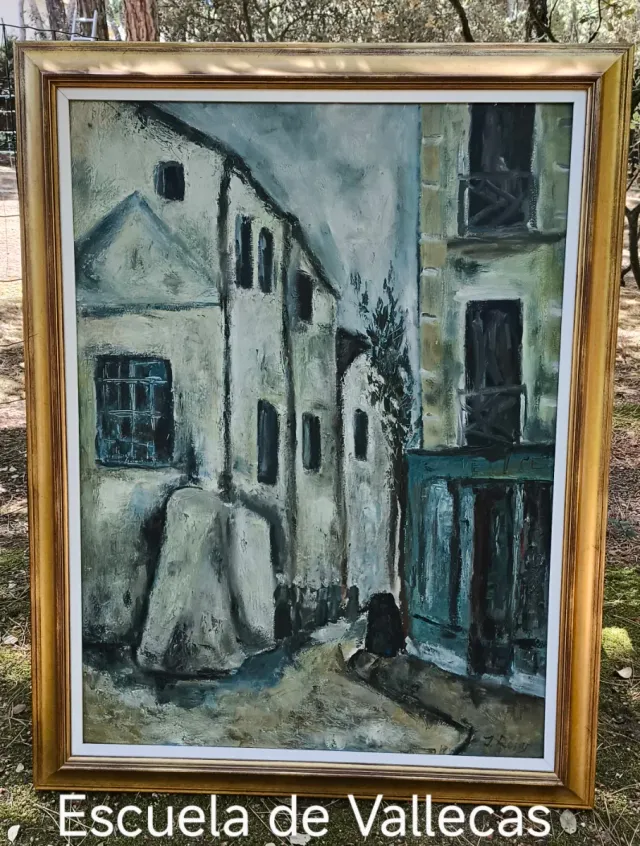 Óleo sobre tabla "Exposición de Vallecas"