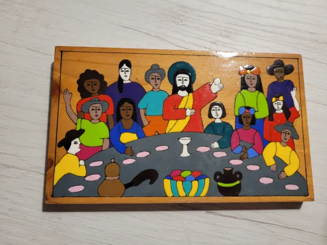 Ultima Cena Legno Lavorato 20x12cm