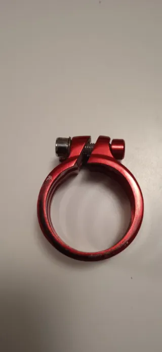 Abrazadera de tija sillín bicicleta aluminio rojo
