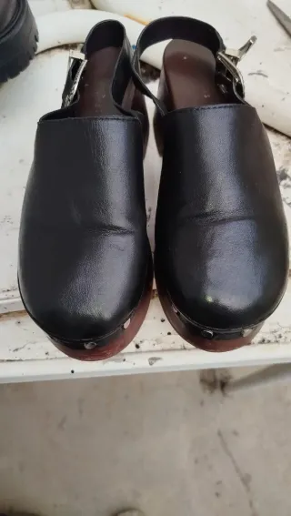 Botines piel T.37 + Zuecos-sandalias regalo