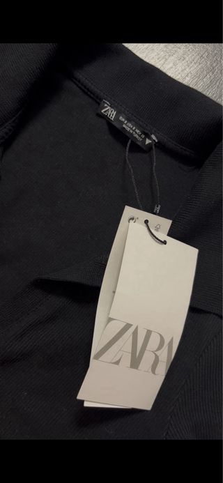 Vestido Polo Zara Negro . nuevo con etiquetas .T S