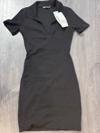 Vestido Polo Zara Negro . nuevo con etiquetas .T S