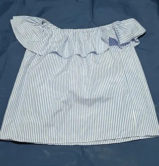 Blusa a rayas azul y blanco