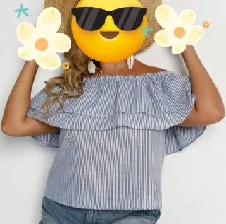 Blusa a rayas azul y blanco