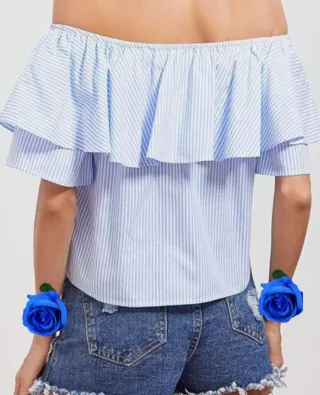 Blusa a rayas azul y blanco