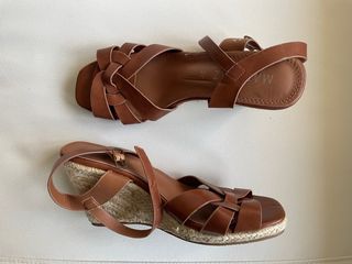 Sandalias esparto marrón talla 37