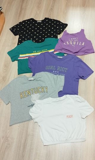 Lote 6 camisetas chica adolescente