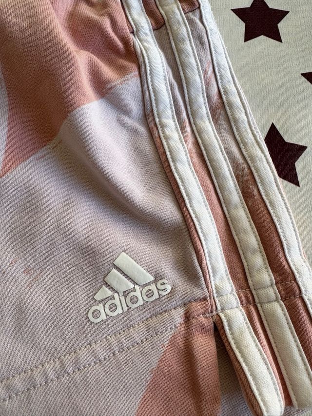 Shorts Adidas entrenamiento rosa y blanco