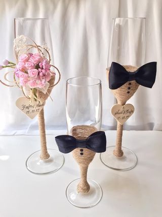 Copas de Novios/Aniversario Decoradas