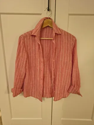 Camisa Massimo Dutti rayas rosa blanca Talla XS