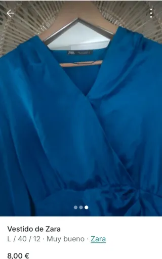 Vestido Zara Azul Talla L
