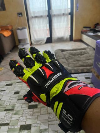 Guanti Moto Berik Neri e Giallo Fluo