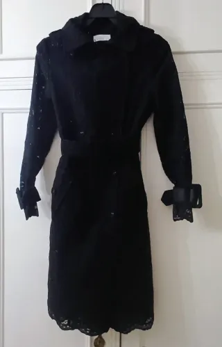 Abrigo/Vestido Simorra Negro Encaje