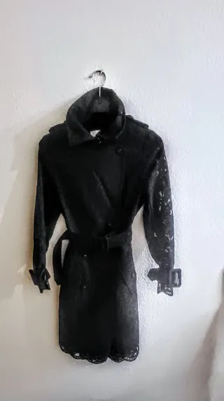 Abrigo/Vestido Simorra Negro Encaje
