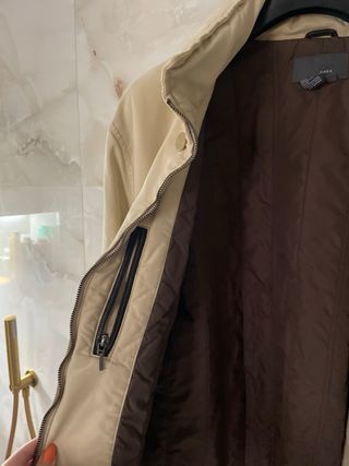 Abrigo Parka Zara Mujer XL Oversize Beige