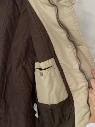 Abrigo Parka Zara Mujer XL Oversize Beige