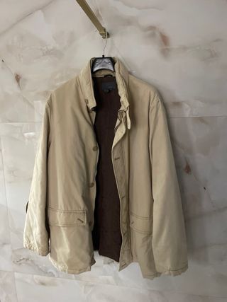 Abrigo Parka Zara Mujer XL Oversize Beige