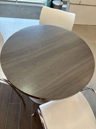 Mesa redonda madera y metal
