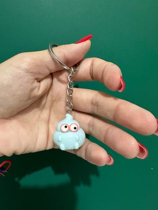 Llavero hecho a mano azul