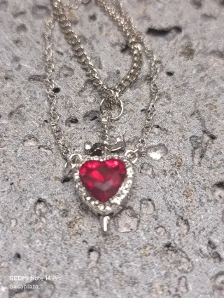 Colgante doble, parejas; Corazón y Daga CH221