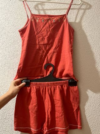 Conjunto pijama mujer rojo