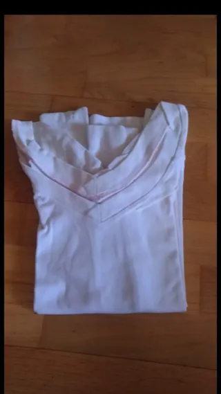 Jersey blanco manga larga escote pico