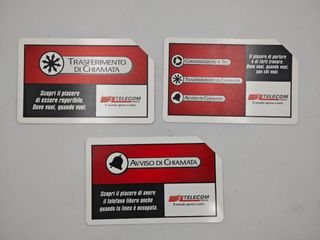 3 Schede Telefoniche Telecom Avviso di Chiamata