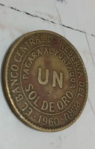 Moneda Peru 1960 UN Sol de Oro