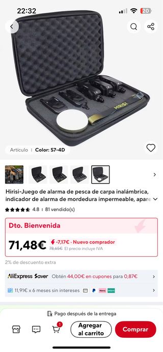 Juego Alarmas Pesca Carpa Hirisi Inalámbricas