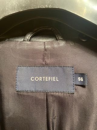 Chaqueta de piel negra tipo americana CORTEFIEL