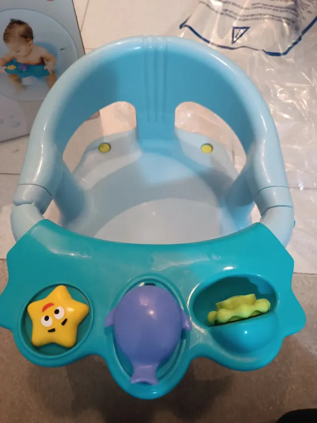 Asiento de Baño Bebé Azul y Turquesa