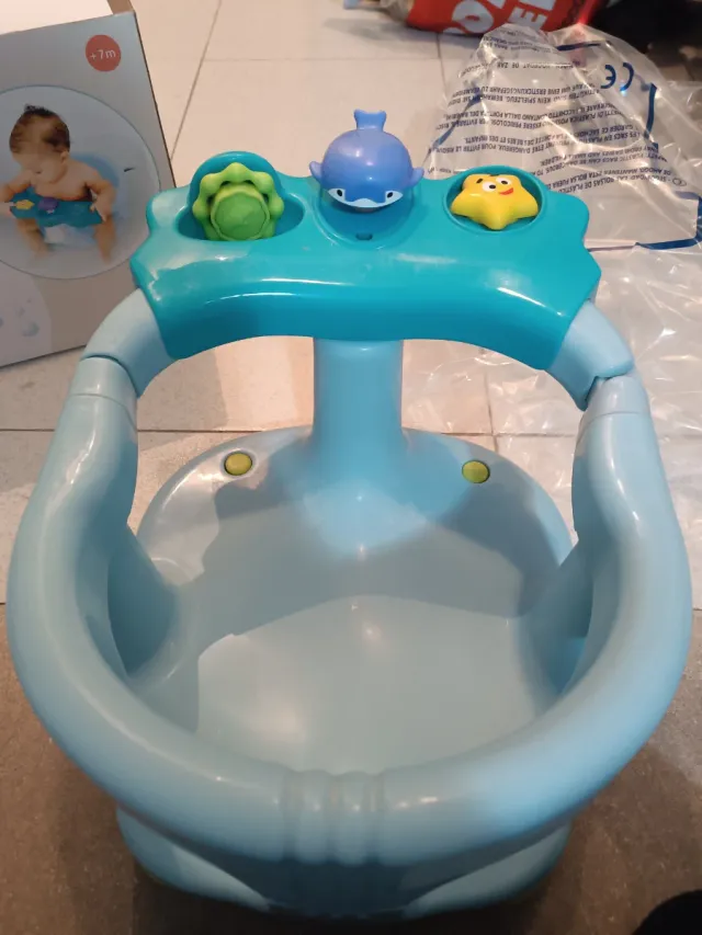 Asiento de Baño Bebé Azul y Turquesa