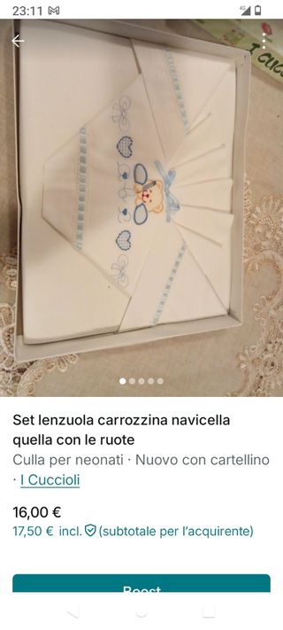 Set lenzuola culla/lettino con orsetto