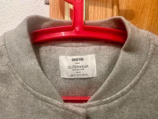 Abrigo largo Okeysi gris estilo bomber