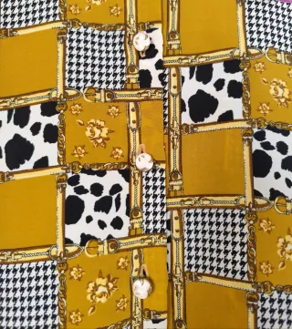 Camisa Vintage Patchwork Mostaza Talla Única