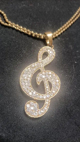 Collana chiave di violino con strass