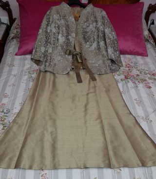 Conjunto fiesta 3 piezas mujer oro/plata