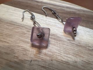 Pendientes Plata Fluorita Morada