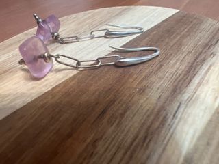 Pendientes Plata Fluorita Morada