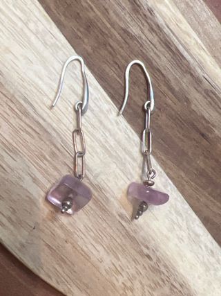 Pendientes Plata Fluorita Morada