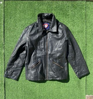 Chaqueta Cuero Brixton Negra 80s