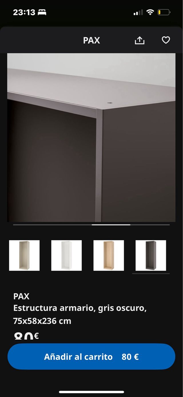 Estructura armario PAX gris oscuro Ikea