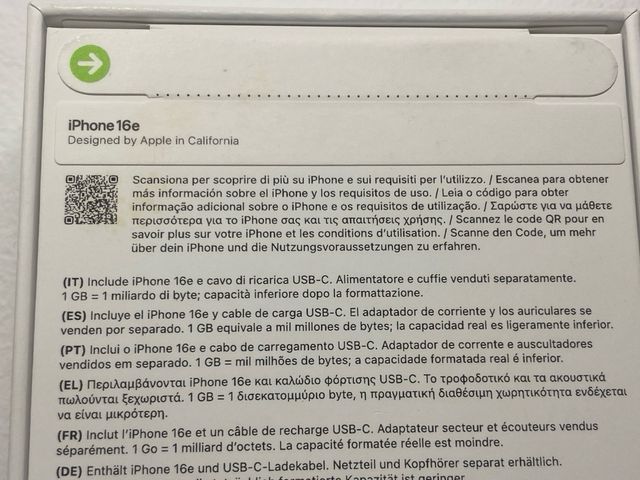 iPhone 16e 128 GB non aperto