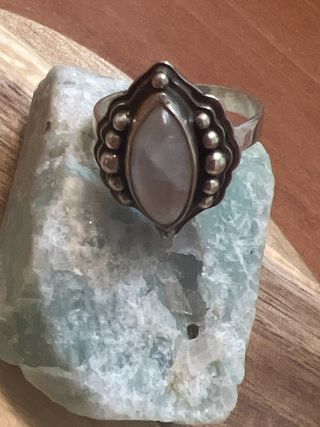 Anillo Plata Piedra Luna Marquise