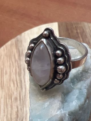 Anillo Plata Piedra Luna Marquise