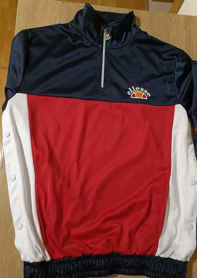 Sudadera vintage Ellesse azul y roja